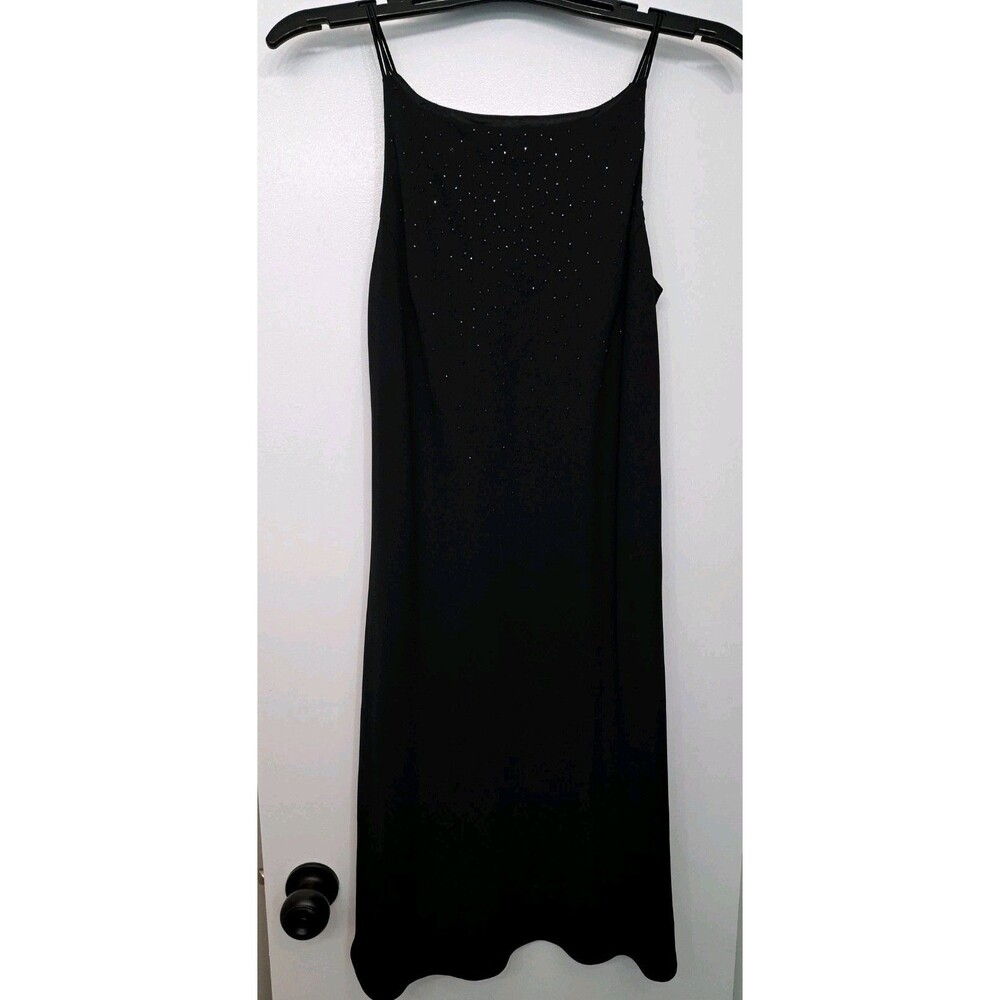 Jones New York Black A-line Dress Sparkles on Bodice Sleeveless Lined Size 14